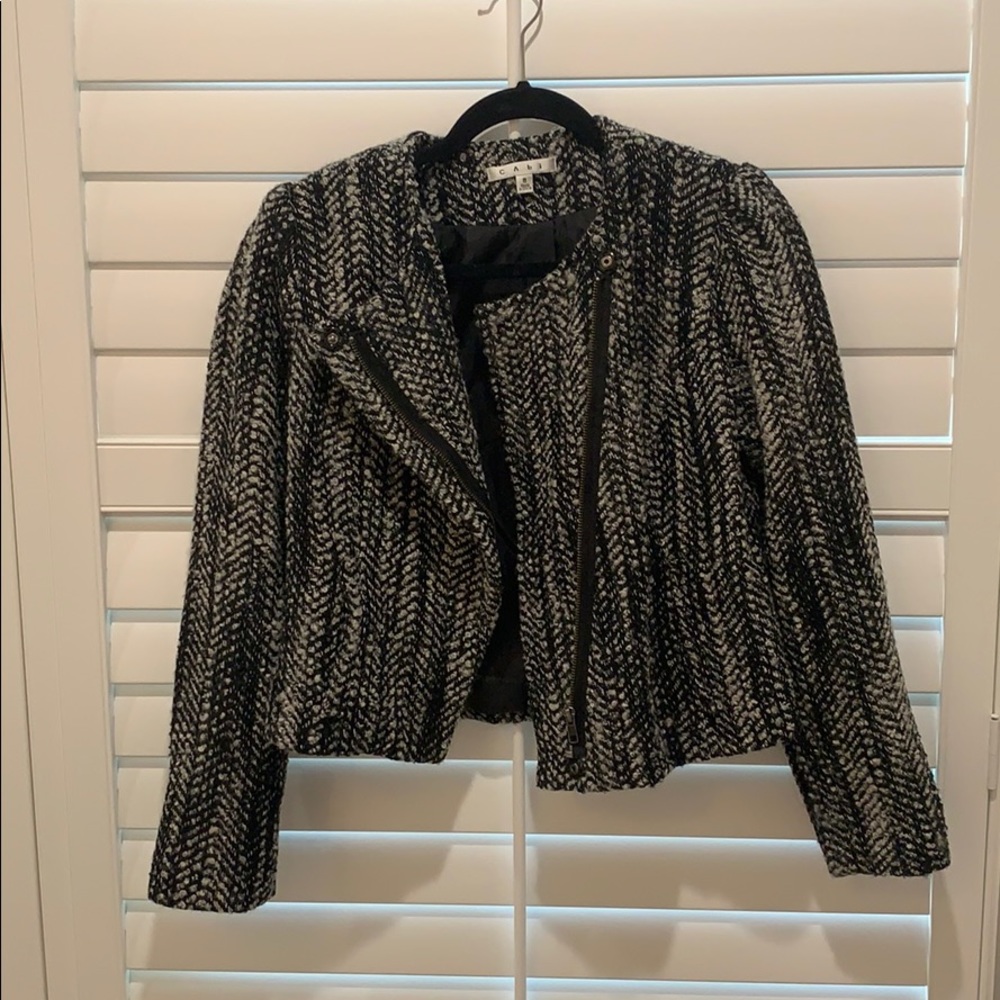CAbi black and white blazer